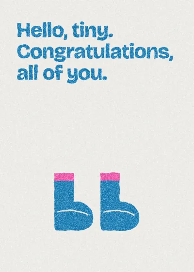 A baby bootie. Hello, tiny. Congratulations, all of you.