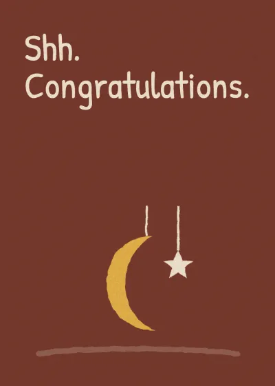 A crescent moon. Shh. Congratulations.