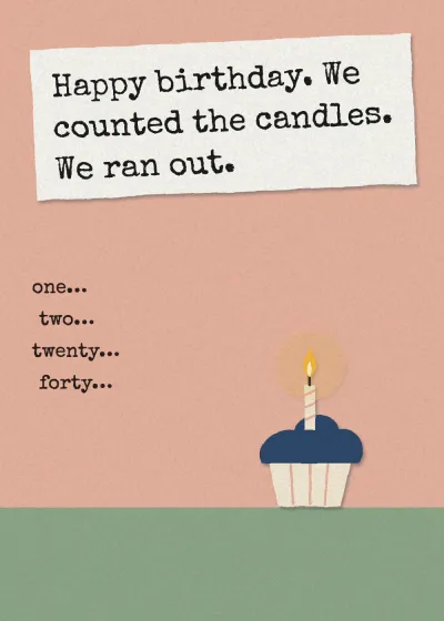 A birthday card with a cupcake on the front
