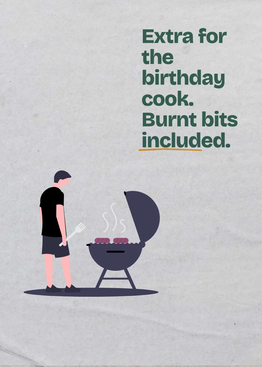 At the barbecue. Extra for the birthday cook. Burnt bits included.