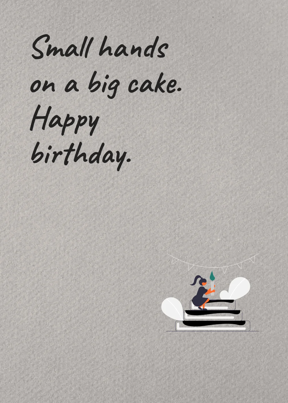 Blowing out the candles. Small hands on a big cake. Happy birthday.