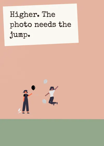 Celebrating together. Higher. The photo needs the jump.