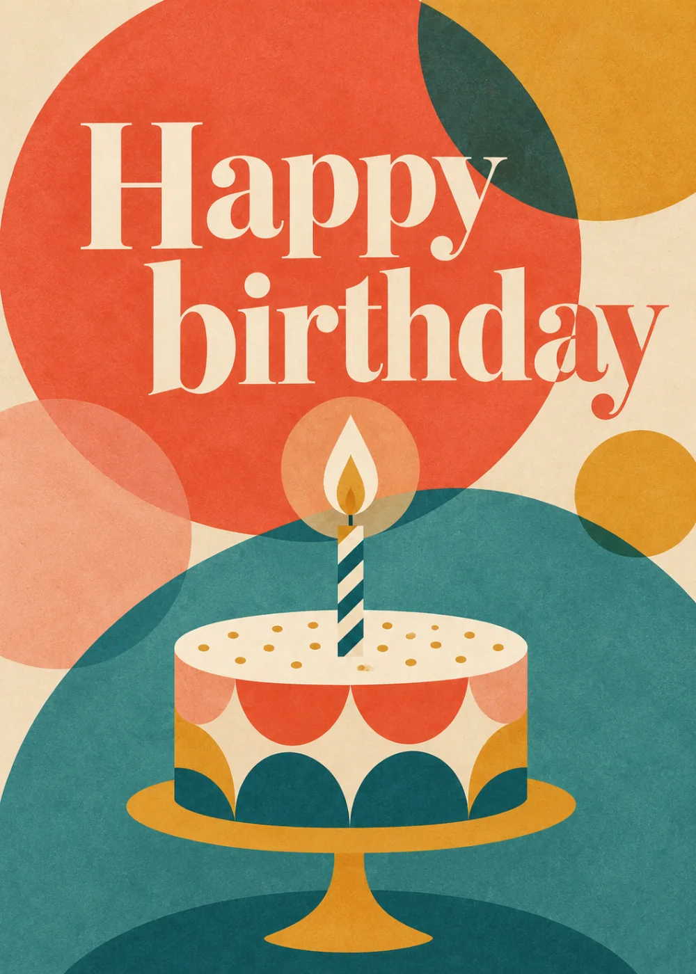 Midcentury birthday card. Happy birthday.