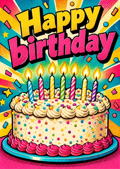 Pop birthday card. Happy birthday.