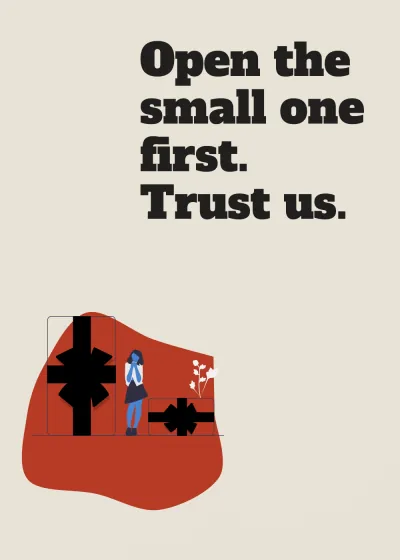 Two presents. Open the small one first. Trust us.