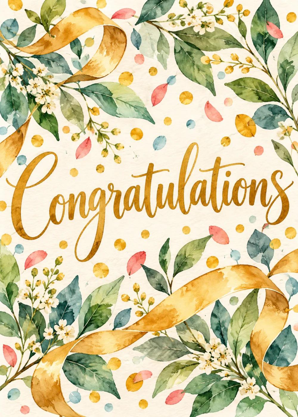 Botanical congrats card. Congratulations.