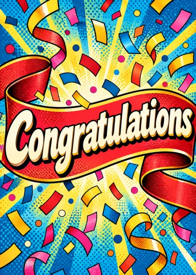 Pop congrats card. Congratulations.