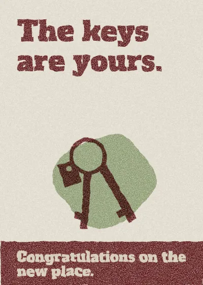 A set of car keys. The keys are yours. Congratulations on the new place.
