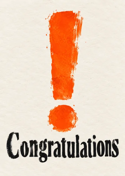 A celebratory poster. Congratulations.