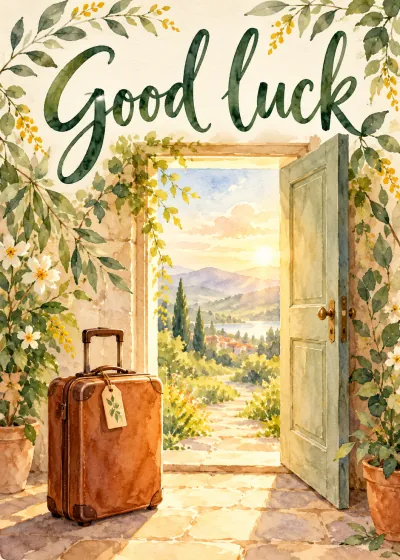 Botanical leaving card. Good luck.