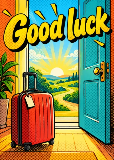 Pop leaving card. Good luck.