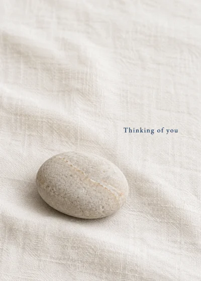 A pale stone on linen. Thinking of you.