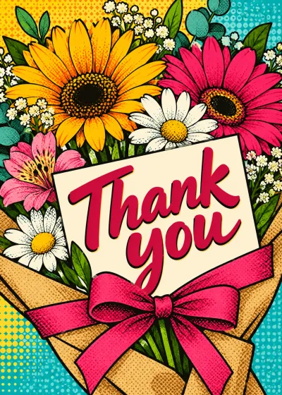 Pop thanks card. Thank you.