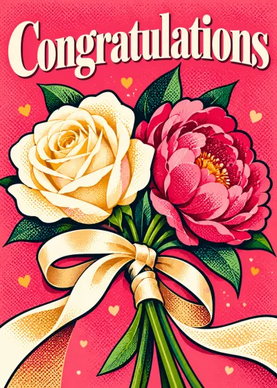 Pop wedding card. Congratulations.