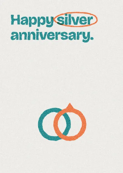 Two rings. Happy silver anniversary.